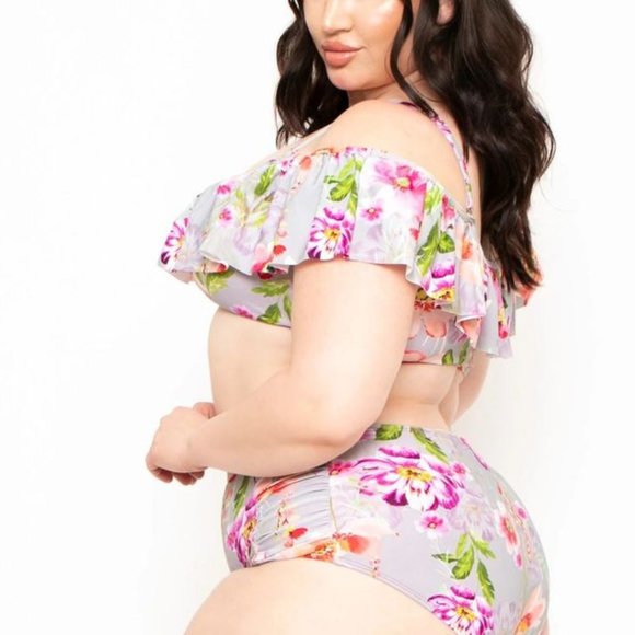 2X or 3X Plus size Tropical Bikini Set womens swimsuit top/bottom NEW - Picture 2 of 5